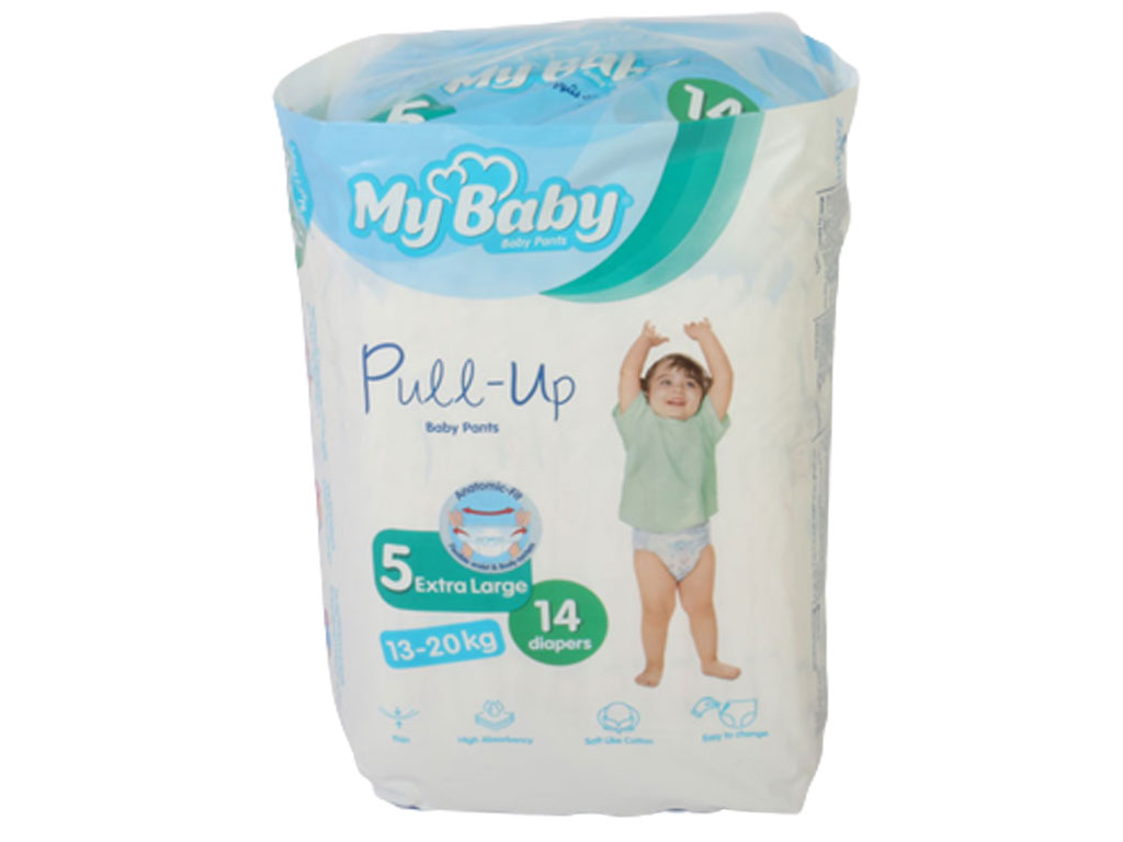 پوشک شورتی سایز 5 مای بیبی my baby بسته14 عددی