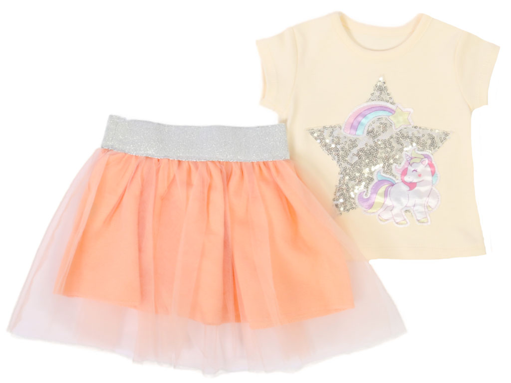 تیشرت و دامن نوزادی دخترانه million