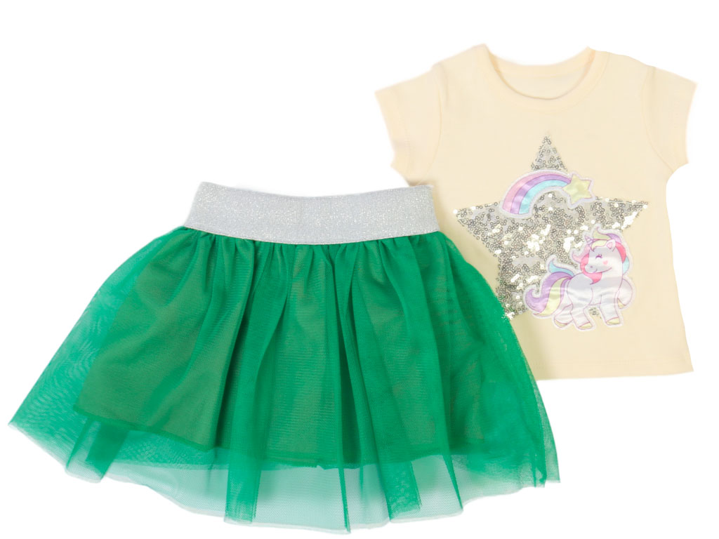 تیشرت و دامن نوزادی دخترانه million