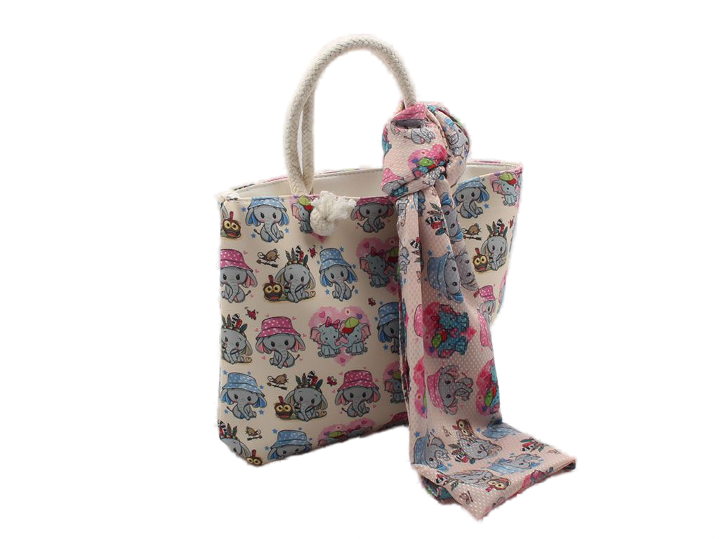 ست کیف و شال طرح فیل