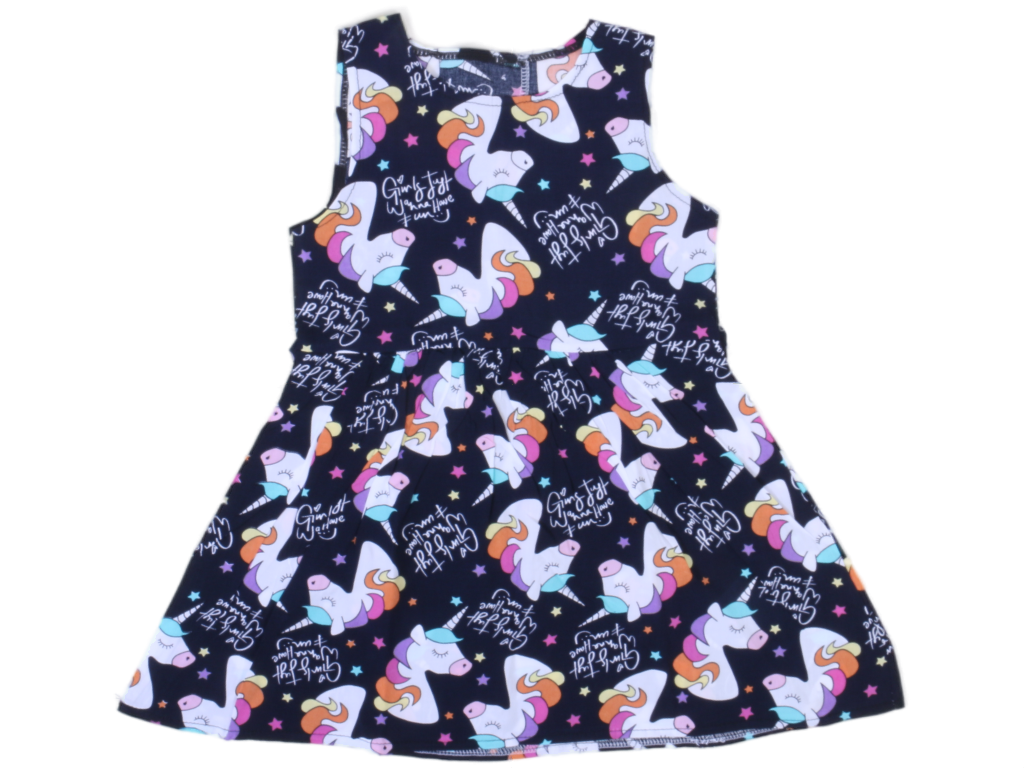 پیراهن دخترانه طرح اسب تک شاخ  bamshi