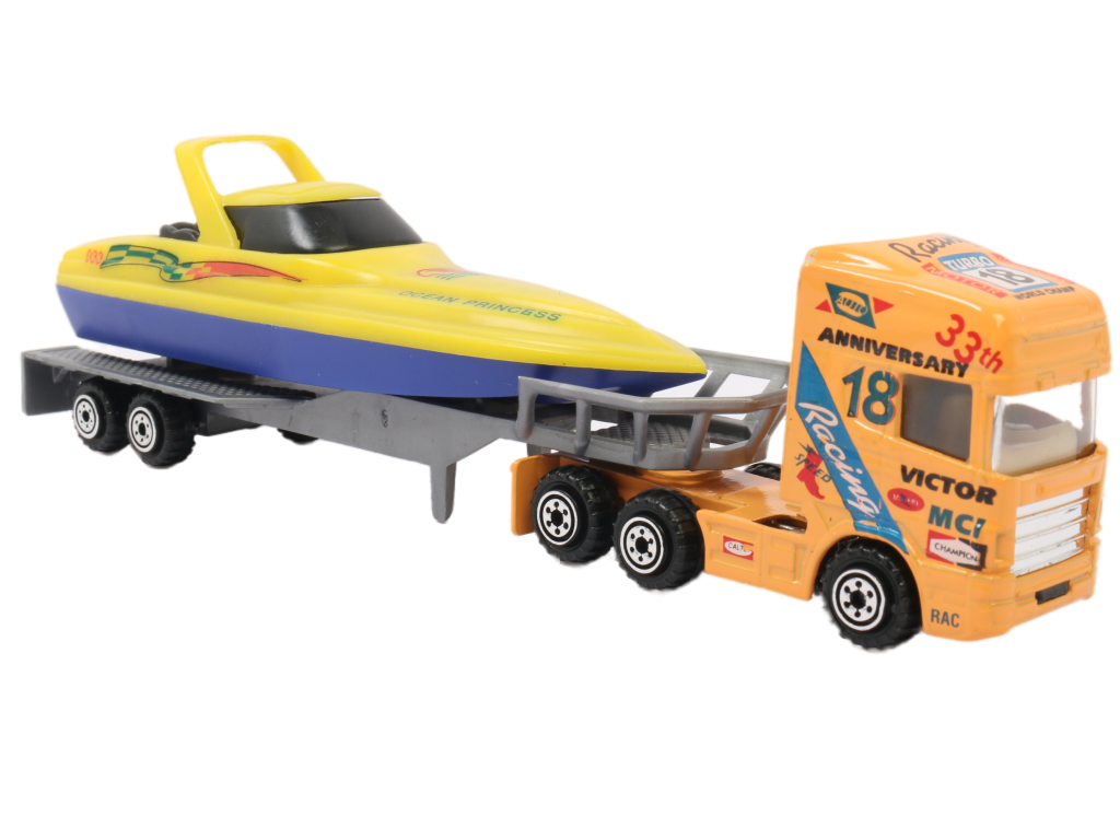 تریلی کمرشکن کشنده فلزی همراه با بار