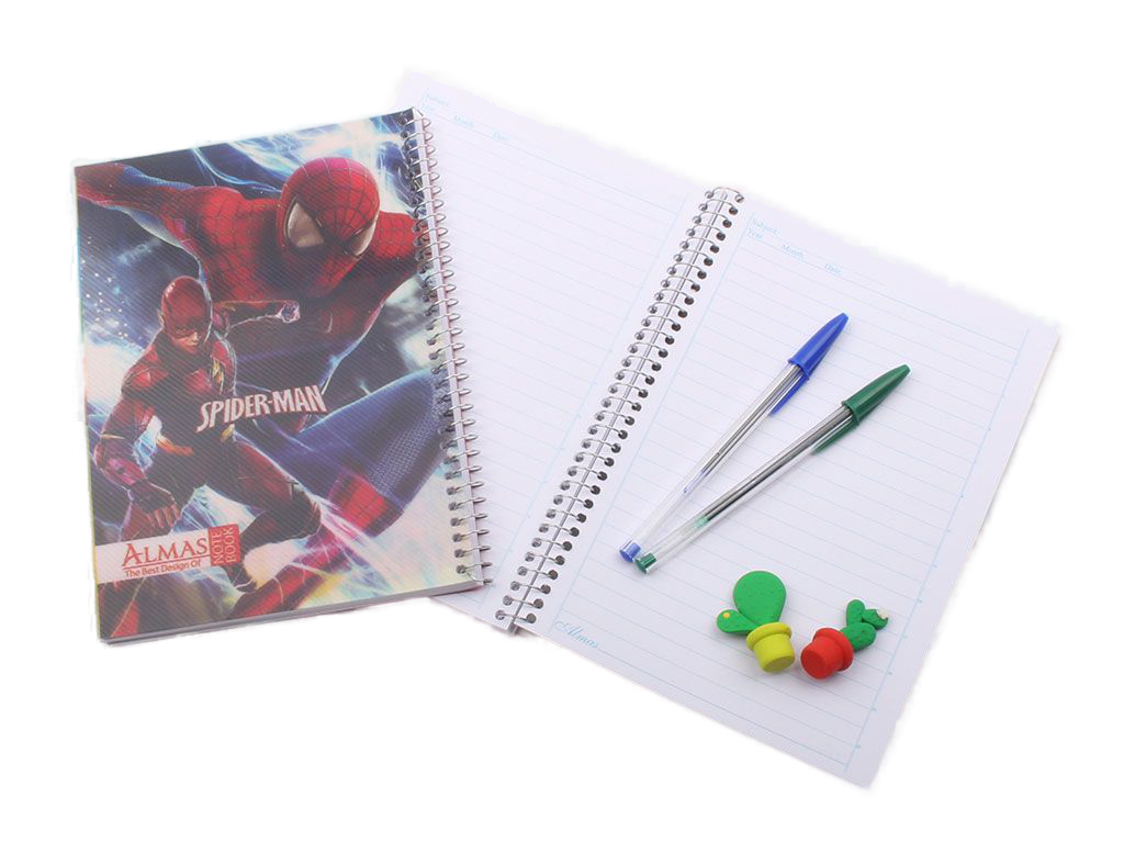 دفتر مشق سیمی 80 برگ مرد عنکبوتی