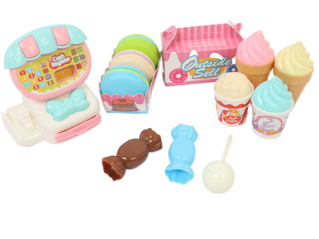 ست بستنی و شیرینی با صندوق فروشگاهی اسباب بازی