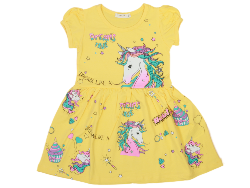 پیراهن دخترانه با طرح یونیکورن(اسب تک شاخ) breeze