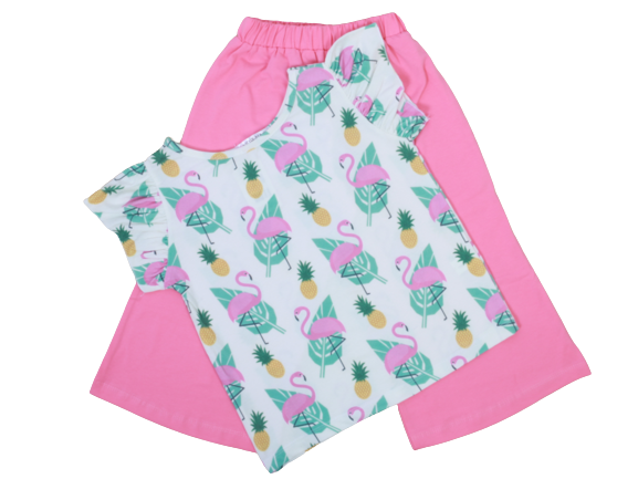 تیشرت و شلوارک دخترانه فلامینگو  kido max