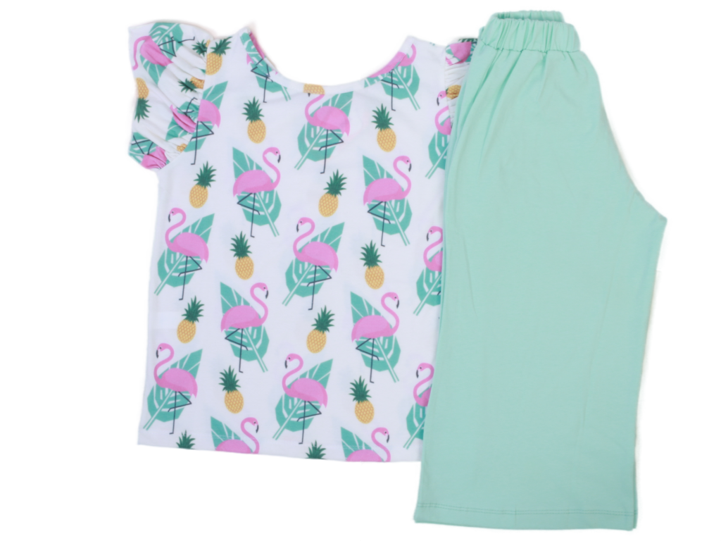 تیشرت و شلوارک دخترانه فلامینگو  kido max