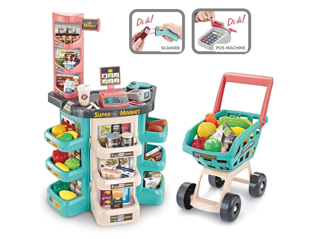 ست سوپرمارکت به همراه سبدخرید چرخ دار