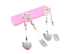 ست قاشق و چنگال دخترانه دسته سرامیکی اسب پونی