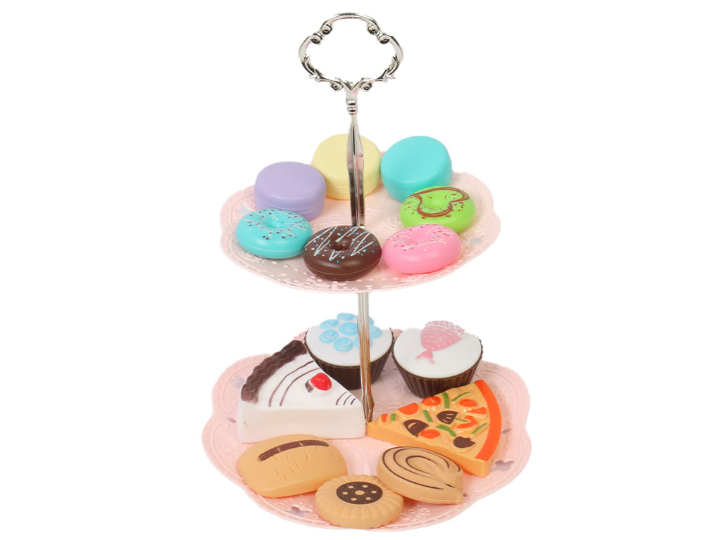 استند دو طبقه شیرینی و کاپ کیک 20 تکه اسباب بازی