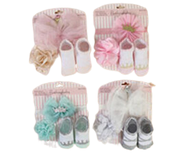 ست جوراب،تل و گل سر Bathingbaby