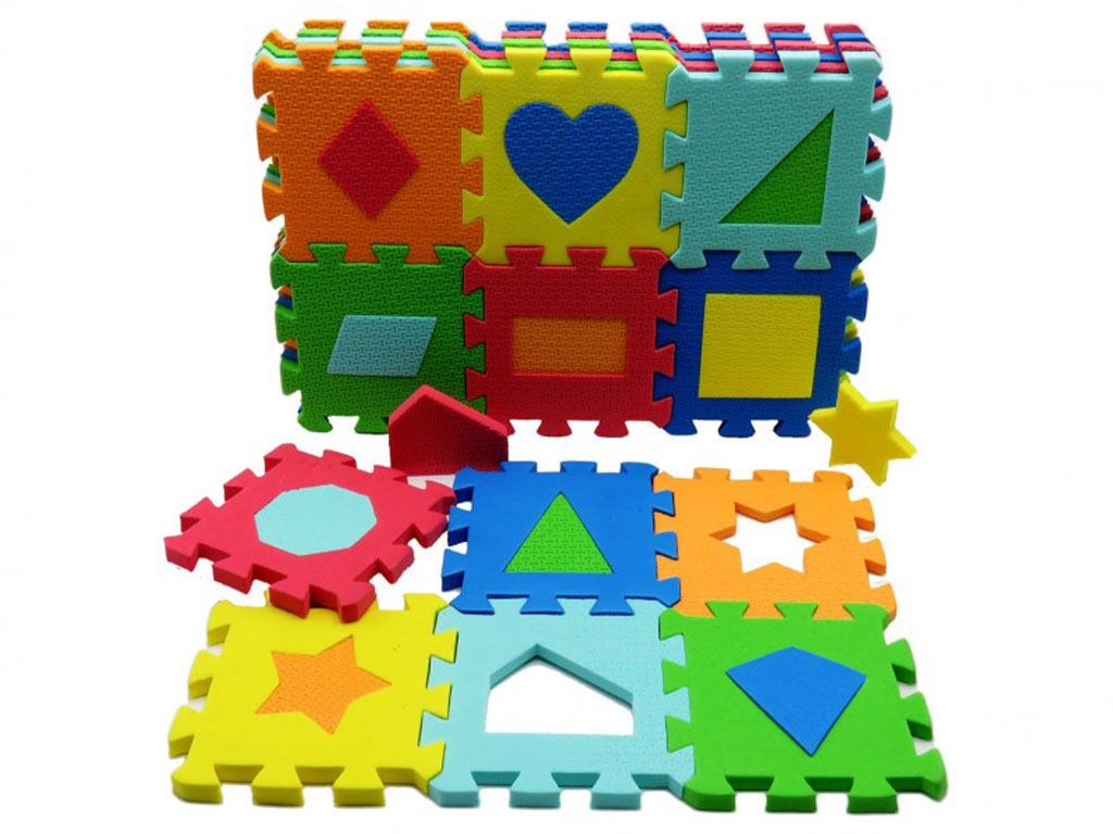 کفپوش پازلی اتاق کودک 30 قطعه طرح اشکال هندسی