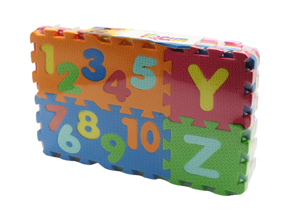 کفپوش پازلی اتاق کودک 28 تکه طرح حروف و اعداد انگلیسی