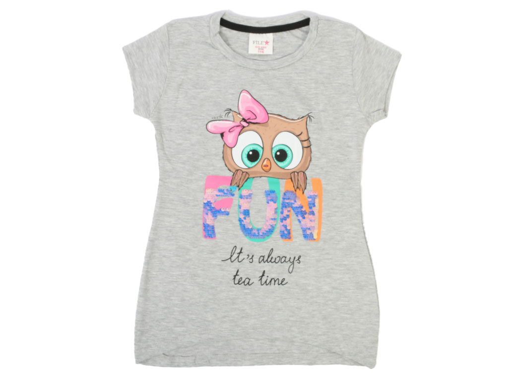 تیشرت دخترانه طرح جغد filex