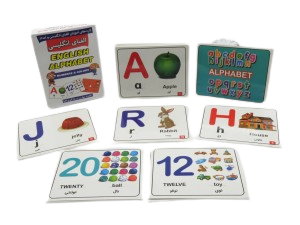 فلش کارت آموزش الفبا و اعداد انگلیسی