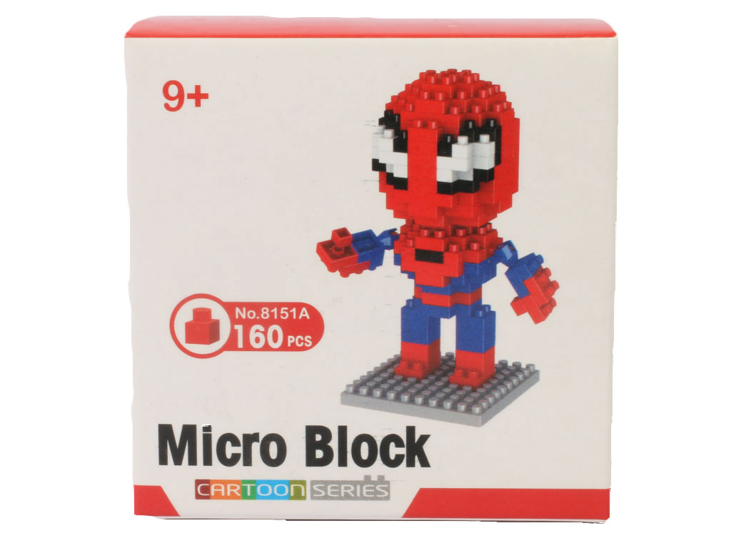 بلوک ساختنی 160 قطعه مدل میکرو بلوک کارتونی طرح مرد عنکبوتی