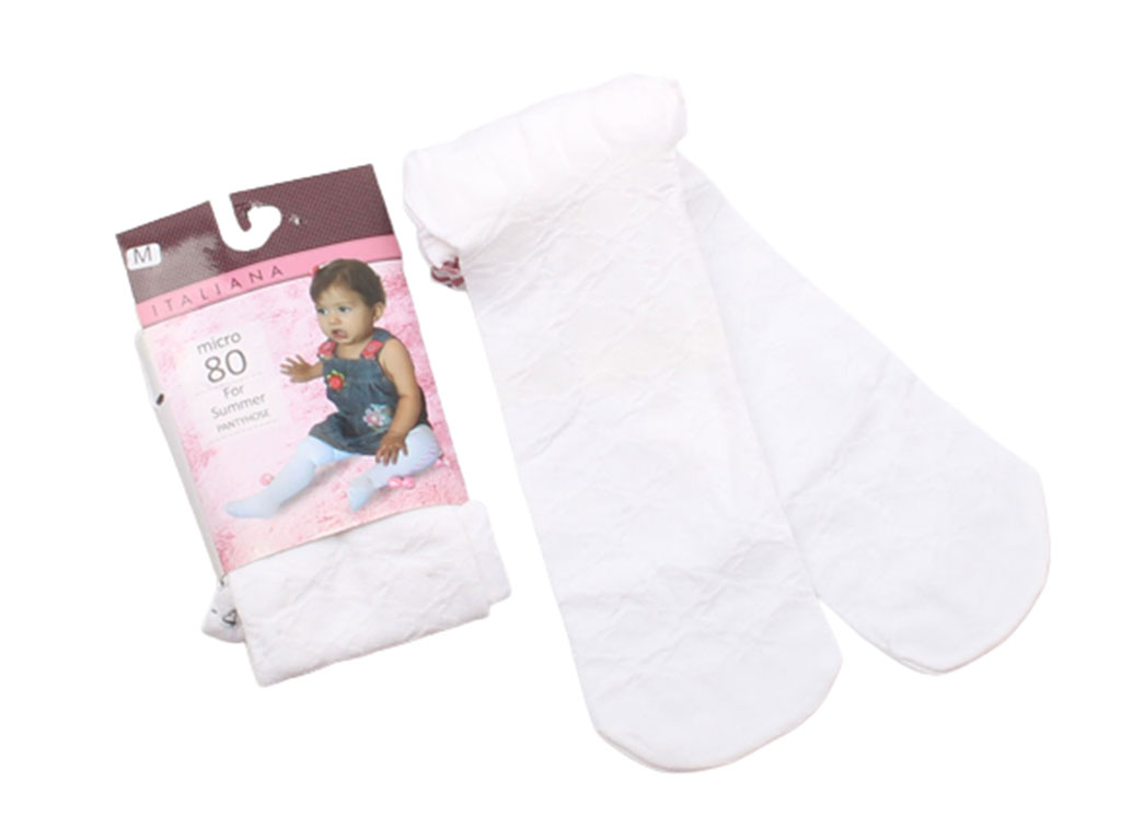 جوراب شلواری تابستانی سفید طرح لوزی (4-0 سال)