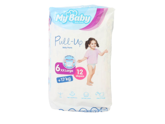 پوشک شورتی سایز 6 مای بیبی my baby بسته 12 عددی