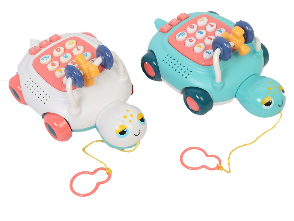 تلفن موزیکال و آموزشی اسباب بازی طرح لاک پشت چرخ دار