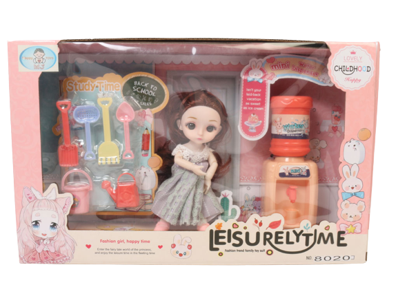 ست عروسک مفصلی با لوازم اسباب بازی