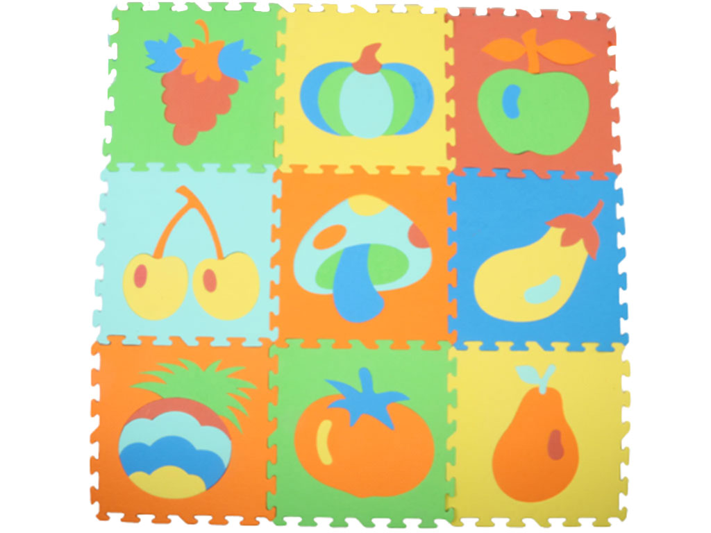 کفپوش پازلی اتاق کودک 9 تکه طرح میوه ها