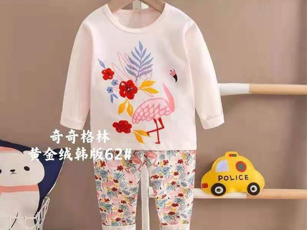 بلوز و شلوار راحتی دخترانه طرح فلامینگو