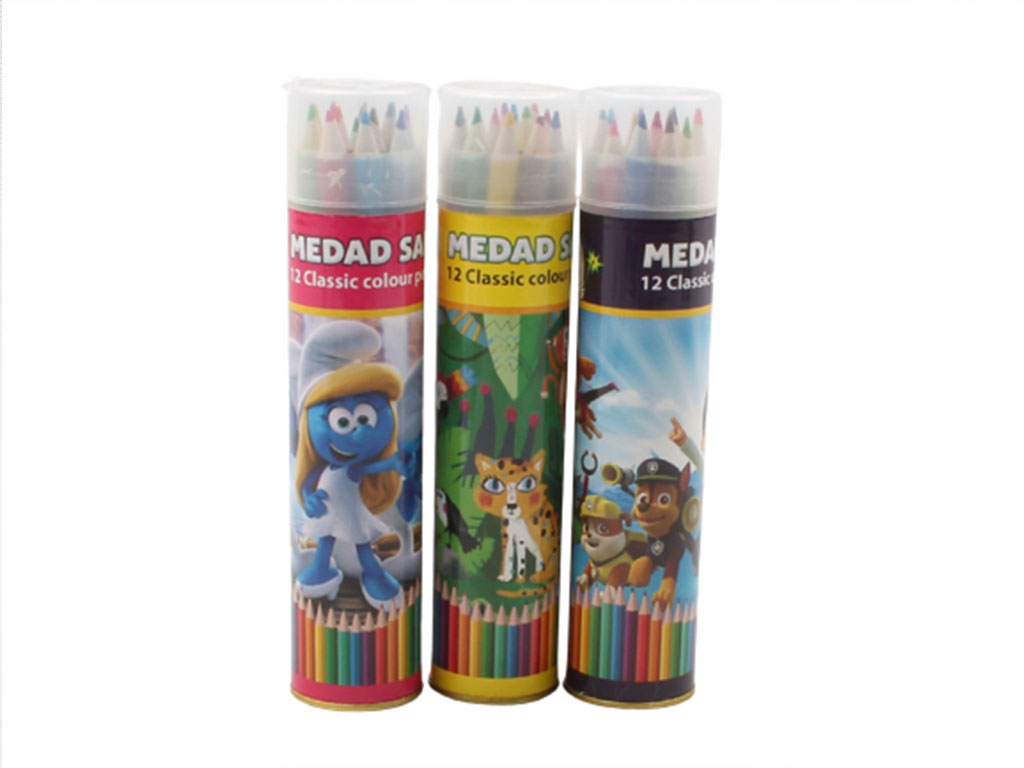 مداد رنگی 12 رنگ لوله ای