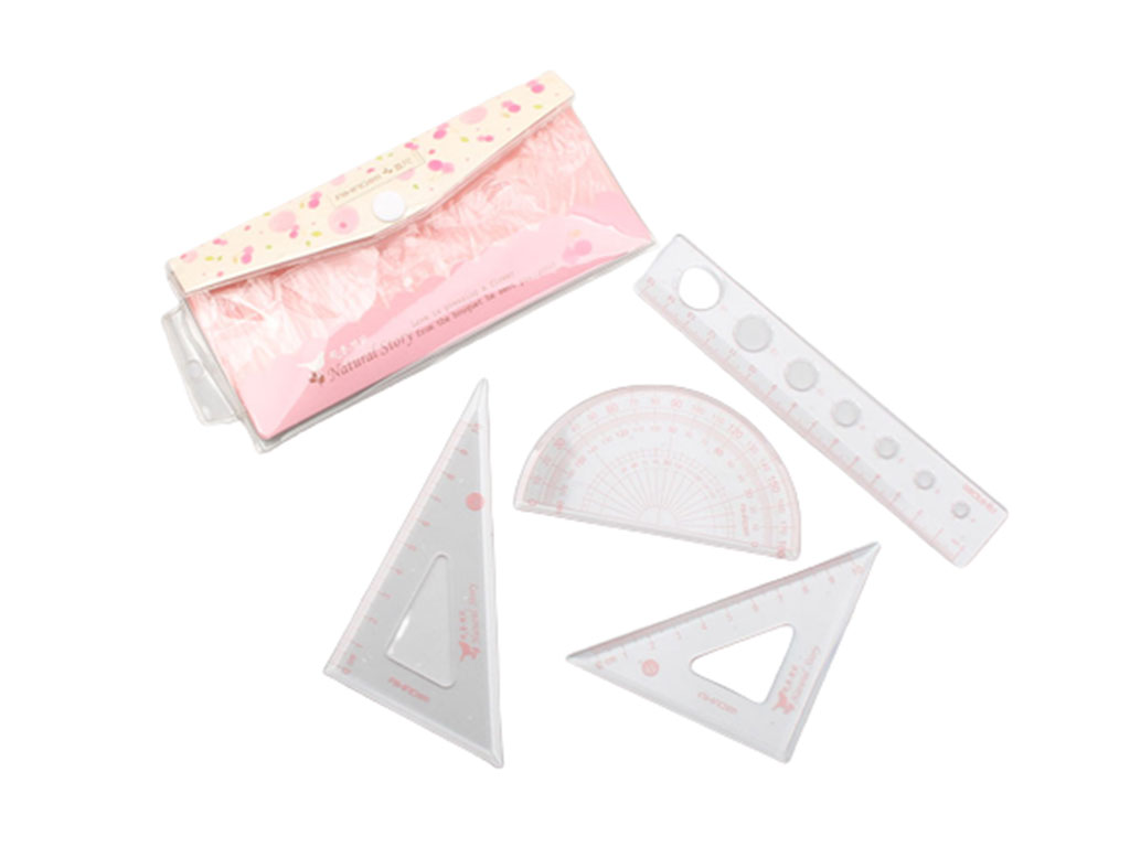 ست خط کش، گونیا و نقاله (دارای رنگبندی)