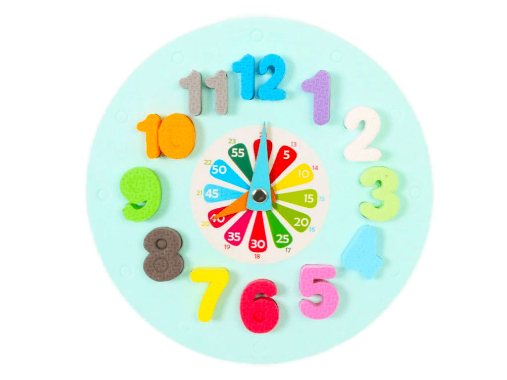 پازل ساعت با اعداد برجسته فومی و آموزش ریاضی