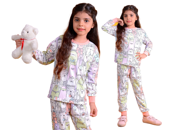 بلوز و شلوار راحتی بچه گانه طرحدار کیدومکس kido max