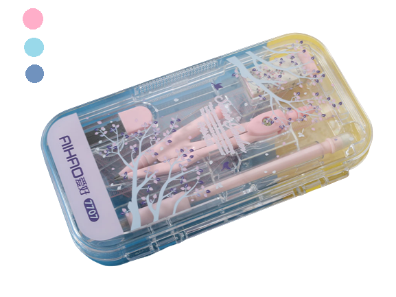 ست دانش آموزی 8 تکه پرگار و خط کش جعبه دار آیهااو AIHAO