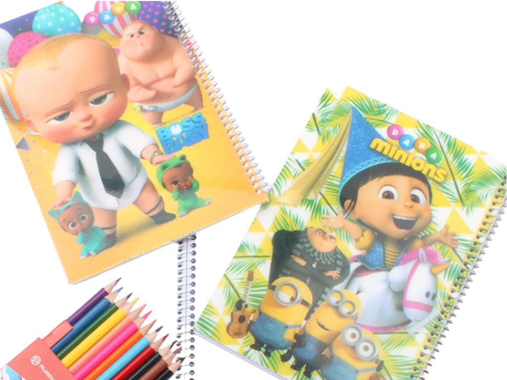 دفتر نقاشی 50 برگ سیمی با جلد طلقی فانتزی