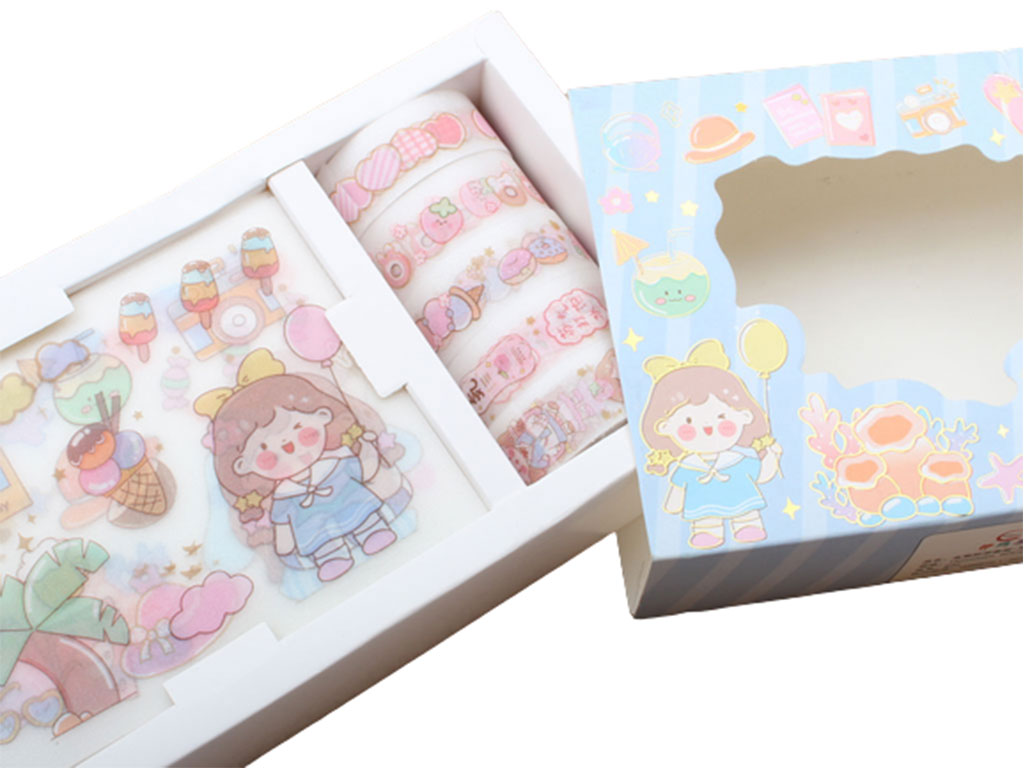 ست چسب واشی و برچسب (تنوع طرح و رنگ)