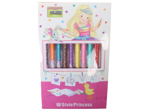 مداد رنگی 10 رنگ مدل جامبو و تراش استایل پرنسس style prindess