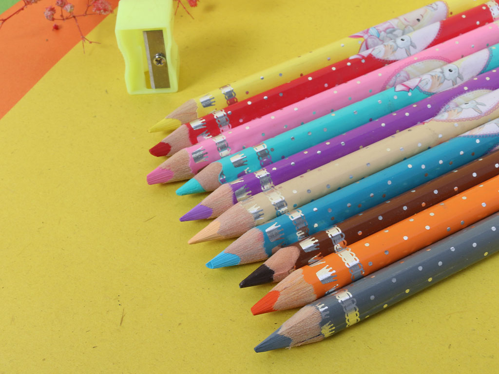 مداد رنگی 10 رنگ مدل جامبو و تراش استایل پرنسس style prindess