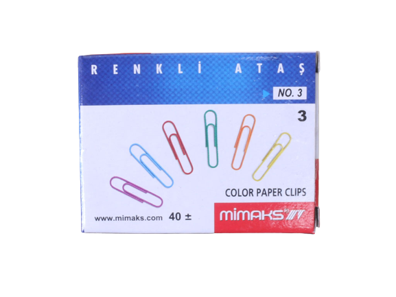 گیره کاغذ رنگی 40 عددی میماکس mimaks