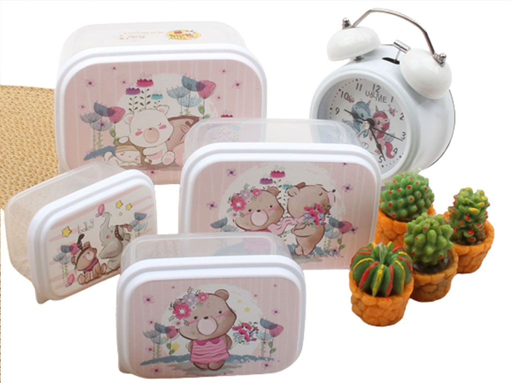 ظرف خوراکی 4 تکه  (تنوع طرح و رنگ)