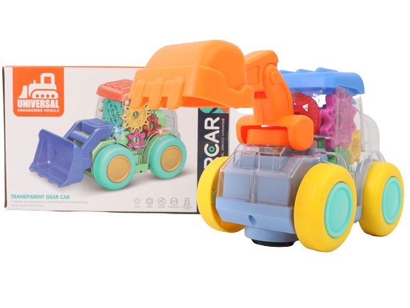 بیل مکانیکی چرخ دنده ای موزیکال و چراغدار اسباب بازی