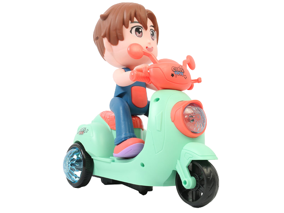 موتور موزیکال و چراغدار تک چرخ زن اسباب بازی