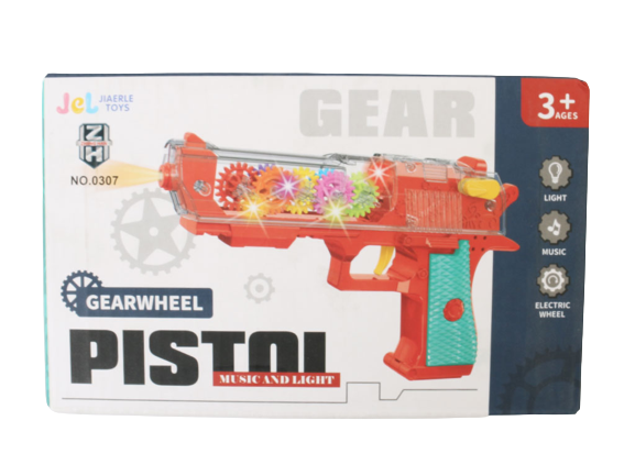 تفنگ موزیکال و چراغدار چرخ دنده ای