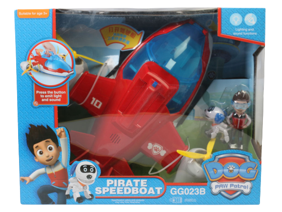 هواپیمای سگ های نگهبان موزیکال با فیگور رایدر و سگ رباتی