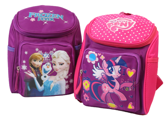 کوله پشتی دخترانه فانتزی طرح فروزن و پونی