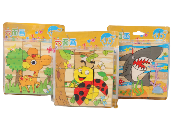 پازل چوبی 6 وجهی 3*3 (9 تکه)