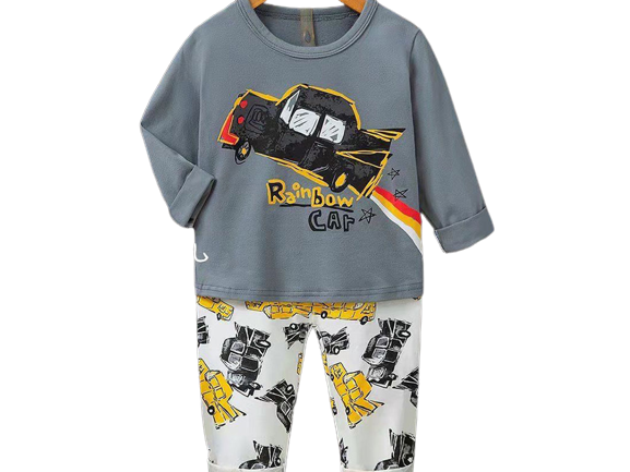 بلوز و شلوار راحتی پسرانه طرح ماشین