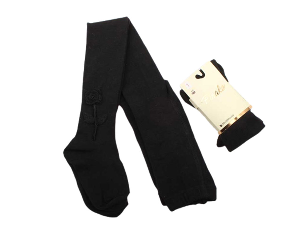 جوراب شلواری گل رز مشکی