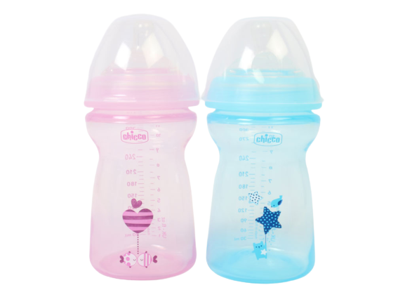 شیشه شیر ضد نفخ نوزادی مدل Natural Feeling چیکو chicco