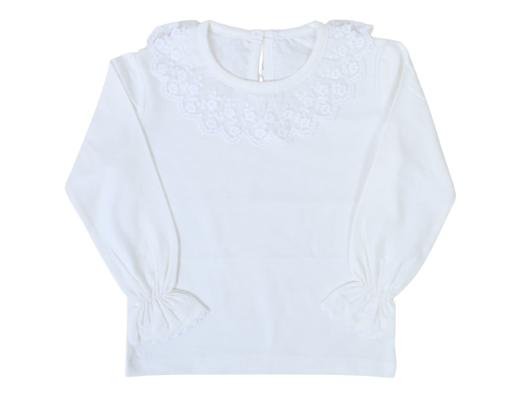 بلوز زیرسارافونی دخترانه مدل یقه گیپوری