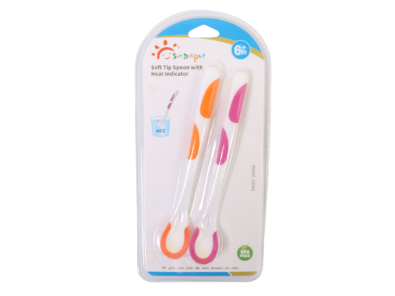 قاشق حرارتی دو عددی نوزادی دخترانه سان دلایت sun delight