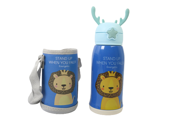 فلاسک دو کاره نوزادی با سری قمقمه نی دار همراه با کیف و ظرفیت 550 میلی لیتر