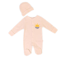 سرهمی جورابدار و کلاه ciccim baby (0-1 ماه)